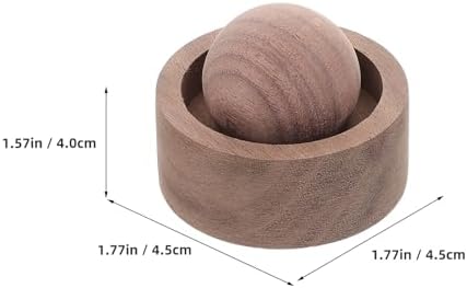 Housoutil Wood Car Diffuser 4pcs Set – Walnut Grain Essential Oil Aromatherapy Diffuser for Home, Office, and Travel – Natural Solid Wood Fragrance Dispenser Round Ball Design