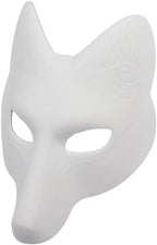 Utavu Halloween Fox Mask - DIY Animal Craft Mask for Cosplay, Masquerade Parties & Costume Accessory, White