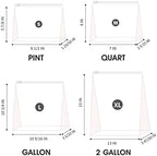 Pint Slider Storage Bags- 800 Count, Expandable Bottom, Zero BPA, Microwave Safe with Write-On Space, 32 Boxes of 25