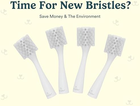 Jasper 4 Pack Replacement Brush Heads for Macrobrush 360° - Dog Toothbrush Kit for Dog Teeth Cleaning for Medium to Large Dogs, Pet Toothbrush to Keep Dog Teeth Clean & Dog Breath Fresh