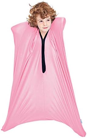 SANHO Dynamic Movement Sensory Sock Body Sock,Small,3-5 Years, 40" H x 27" W,Good for Height:30"-41",Updated Version,Pink
