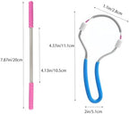 Facial Hair Remover Manual Epilator with Handle, 4 Pcs, Pink and Blue