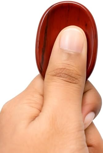 Red Jasper Worry Stone – Natural Thumb Stone for Anxiety Relief, Root Chakra Healing, Meditation, Stress Relief & Pocket Grounding Crystal – Hand-Polished Palm Stone
