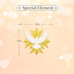 Holy Spirit Cake Topper, White Dove Cake Decor, Gold Glitter Baptism Cake Topper for Religious Baby Shower/Wedding Anniversary Party Decoration