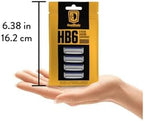 HeadBlade Men's HB6 Refill Shaving Razor Blades - 6 Stainless Steel Blades for No Tugging or Pulling, Shave Less, Works for Face, Body, and Scalp (4 Blades) 1 Pack