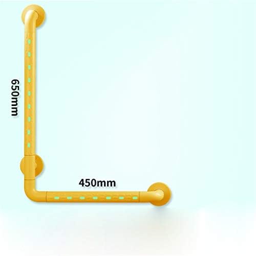 handrail Handrails Grab Bar-Skid Handrails L-Type Bathroom Handrail/Toilet Bathroom Old Man Disabled Barrier Free Railings/Handle/Yellow/45 * 65Cm