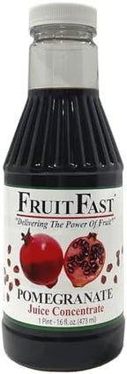 Pomegranate Juice Concentrate by FruitFast - Unsweetened, 65 Brix Pure Concentrate - 100% Pomegranate Extract - No Additives or Fillers! (16 FL OZ)