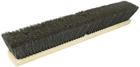 Weiler 42001 18" Block Size, Black Horsehair Fill, Fine Sweep Floor Brush, Natural