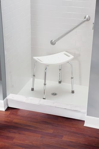 Moen Bath Safety Furniture Glacier Home Care Bath Safety Non-Slip Adjustable Tub and Shower Chair, DN7025