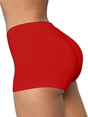 BORIFLORS Women's Sexy Workout Gym Biker Elastic Waist Booty Shorts