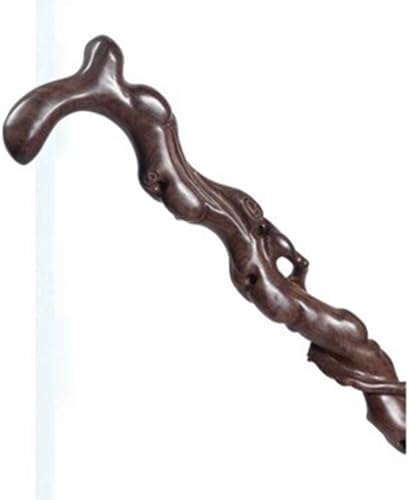 Handmade Retro Wood Cane - Exquisite Carved Wooden Walking Cane, Stylish Fashionable Crutch as Gift for Senior Parents,Fancy Walking Stick