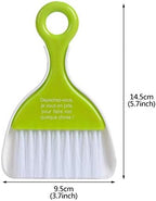 Saim Mini Dustpan and Brush Set, Kids Hand Broom and Dust Pan for Cleaning Table Countertop Keyboard Pets Hair and Small Messes Colour Random, Set of 4