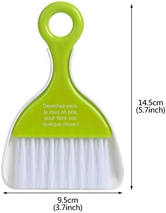 Saim Mini Dustpan and Brush Set, Kids Hand Broom and Dust Pan for Cleaning Table Countertop Keyboard Pets Hair and Small Messes Colour Random, Set of 4