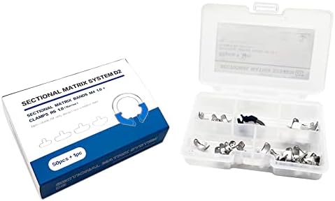 Dental Sectional Matrix System, Dental Sectional Contoured Matrices Refill Matrix Bands, Sectional Contoured Metal Matrices, Nickel Titanium Clamp Ring Resin Holder Clip Ring-D2