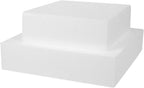 ABOOFAN Square Foam Cake Model Set 9.84X9.84X2.75In Lightweight Reusable Dummy Cakes for Practicing Decorating Wedding Birthday Holiday Diy