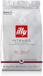 illy Whole Bean Coffee - Perfectly Roasted – Intenso Dark Roast - Warm Notes of Cocoa & Dried Fruit – Full-Bodied - 100% Arabica Beans - No Preservatives – 17.6 Ounce