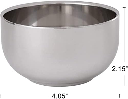 Akstore Men's Durable Shave Soap Cup Stainless Steel Heat Insulation Smooth Shaving Mug Bowl (Medium)