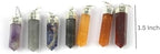 Jet Chakra Pendant Pencil point Gemstone Healing Reiki Chakra Balancing Good Luck 7 Pendant set Approx size 2 Inch