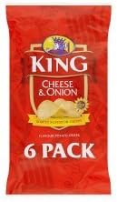 King Cheese & Onion Crisps 6 X 25G