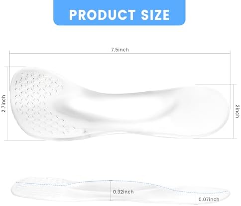 1 Pairs High Heel Insoles for Women, Arch Support Inserts for Sandals, Insoles for Silicone Sandals for Plantar Fasciitis, Flat Feet, High Arches & Foot Pain, Trim-to-Fit for Heels, Flats, Boots