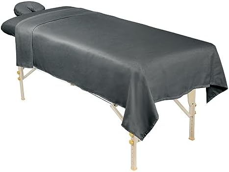 ForPro Professional Collection Premium Microfiber 3-Piece Massage Sheet Set, Cool Grey, Ultra-Light, Stain, and Wrinkle-Resistant, Includes Flat, Fitted Sheet and Massage Face Rest Cover