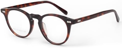Retro Blue Light Glasses for Women Men - Round TR90 Frames Glasses, UV Protection, Anti Eye Strain