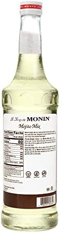 Monin - Mojito Mix Syrup, Sweet Herbal Mint Flavor, Great for Frozen Cocktails, Mocktails, & Delicious Desserts, Gluten-Free, Vegan, Non-GMO (750 ml)