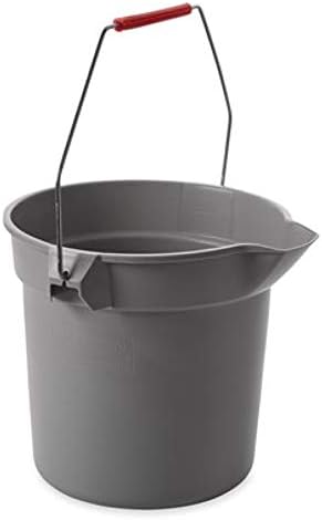 Rubbermaid Commercial Products BRUTE 14 Quart Round Bucket Gray Heavy-Duty Construction for Professional/Janitorial Cleaners