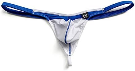 COMLIFE Men's Low Waist Ice Silk G-String Thongs Underwear Bulge Pouch T-Back Lingerie Thongs Underwear