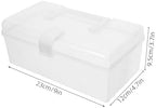 COLLBATH Portable Medicine Storage Box with Handle, Plastic First Aid Kit Organizer Container, Large Capacity 9x4.7x3.7 Inch Home Emergency Medical Cabinet for Travel and Family Use