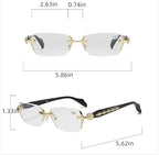 Anti Blue Light Rimless Readingglasses Fashion Women Men Diamond, Rimless Blue Light Glasses, Ultra Light Frameless