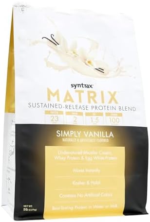 Syntrax Nutrition Matrix - Sustained-Release Protein Blend, Simply Vanilla 5 lbs. Real Vanilla Bean Specks