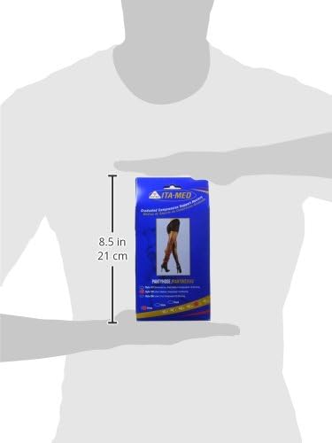 ITA-MED Sheer Pantyhose - Compression (20-22 mmHg) Beige/Black, Queen, 2 Count