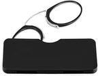 REAVEE Ultra Thin Armless Reading Glasses for Men Women, No Temple Pinch Nose Clip on Readers Small Pocket with Mini Portable Case, Black +1.0