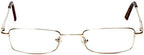 Calabria 753-XL Extra Large Metal Reading Glasses with Clear Lenses – Gold | Lightweight Frame with Long Temples | Spring Hinges Eyeglasses | Magnification Strength +2.25