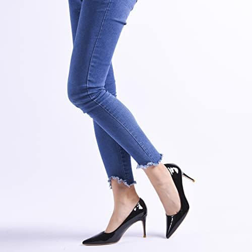 GENSHUO High Heels Pumps for Women Closed Toe 3 Inch Stillettos Heels Dress Shoes