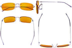 Eyekepper Titanium Rimless Orange Tinted Lenses Computer Reading Glasses Readers Men Women