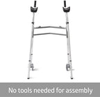 Medline Upright Walker with 5” Dual Wheels, Forearm Walker with Armrests, Height Adjustable, 300lb Weight Capacity, Height Adjustable 46-53", 31" Wide