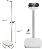 Digital Medical Scale,Professional Height and Weight Physicians Scale for Hospital, School, Beauty Salon.Measuring Range: 0.44 lbs - 440 lbs,2.3 ft - 5.8 ft.