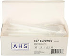 American Hospital Supply Ear Curettes | Ear Pick Wax Removal Tool Cleaner | Individually Wrapped Plastic Ear Cleaner Tool for Teens Adult (4 MM - Spoon Tip) White