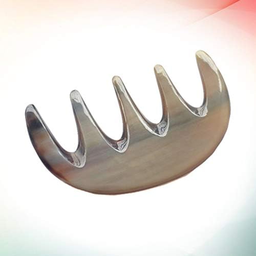 Lurrose Hair Comb Wide Tooth Brush Buffalo Horn Chinese Traditional Trigger Point Therapy Guasha Scraping Massage Comb