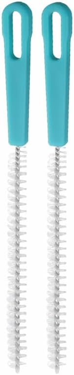 2 PCS Multifunctional Stainless Steel Straw Cleaning Brush Bottle Spout, Kettle Spouts, Teapot Lids, Funnels Brushes Small Hole Cleaning Tools Nylon Bristles, 20cm