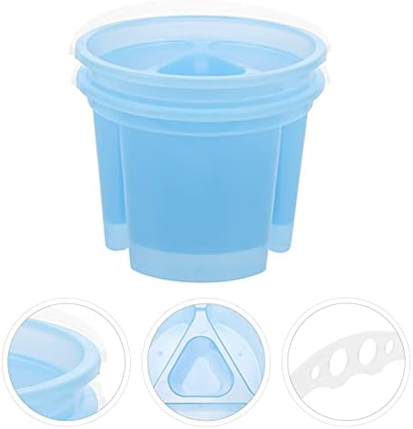 Ciieeo Artist Brush Basins 2-Pack Paint Brush Washer Buckets with Handle 6.02X6.02X4.52In Plastic Painting Water Containers for Oil and Watercolor Brushes