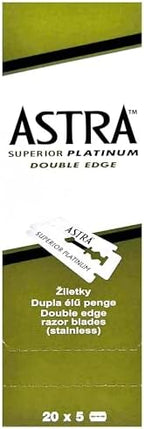 The Shave Factory Premium Shaving Set - Astra Platinum Double Edge Safety Razor Blades (100)