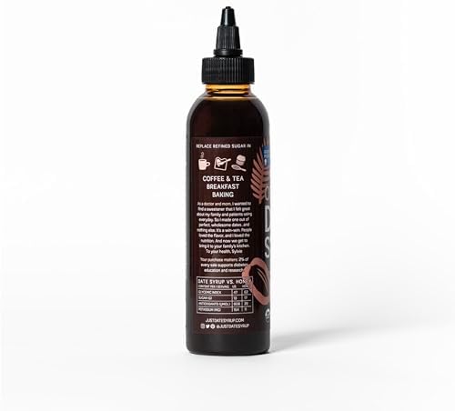 Just Date Syrup : Organic Date Sweetener | One 8.8 OZ Squeeze Bottle I Low-Glycemic, Vegan, Paleo | 1 Ingredient : 100% Organic Medjool Dates