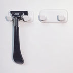 Razor Holder for Shower - 2 Pack,Self-Adhesive Removable & Reusable Waterproof Hooks,Used for Hanging Towels, Keys, Hats, loofah, etc.Easy to Install Without Drilling Holes - White