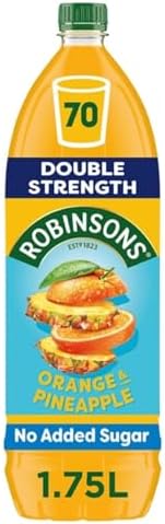 Double Strength Orange & Pineapple Fruit Squash No Added Sugar 1750ml (Pack of 3)