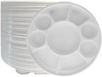 9 Compartment White Disposable Party Thali Plates (50 Pack)