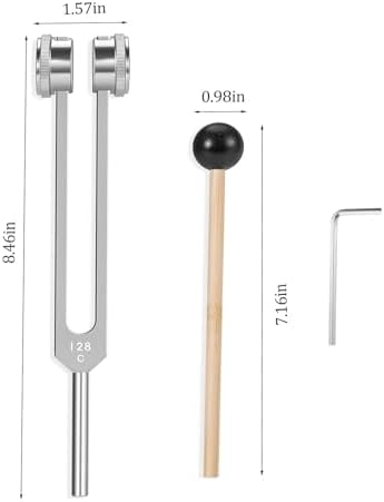 128 Hz Weighted Tuning Fork Medical-Grade Tuning Forks for Healing-Professional Tuning Fork C128 with Mallet Essential Yoga and Meditation Accessories & Sound Healing Instruments