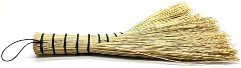 Corn Mini Whisk Broom Dust Brush Home Office Cleaning Tool 100% Handmade for Floor Cleaning Sweeping Outdoor Car Porch Debris Dust Dirt Driveways Sidewalks Halloween (Black Knot)
